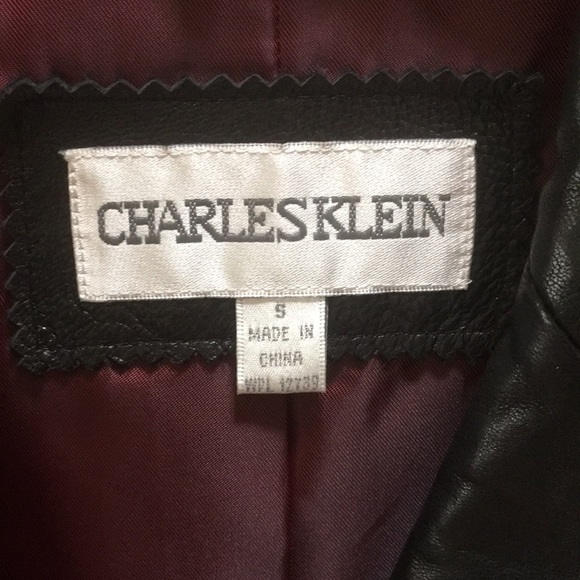 Charles Klein Black Leather Classic 3-Button Blazer Jacket size Small - Picture 6 of 14